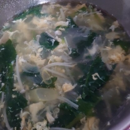 すぐに出来て簡単なスープでした(^^)味つけも美味しかったです！
